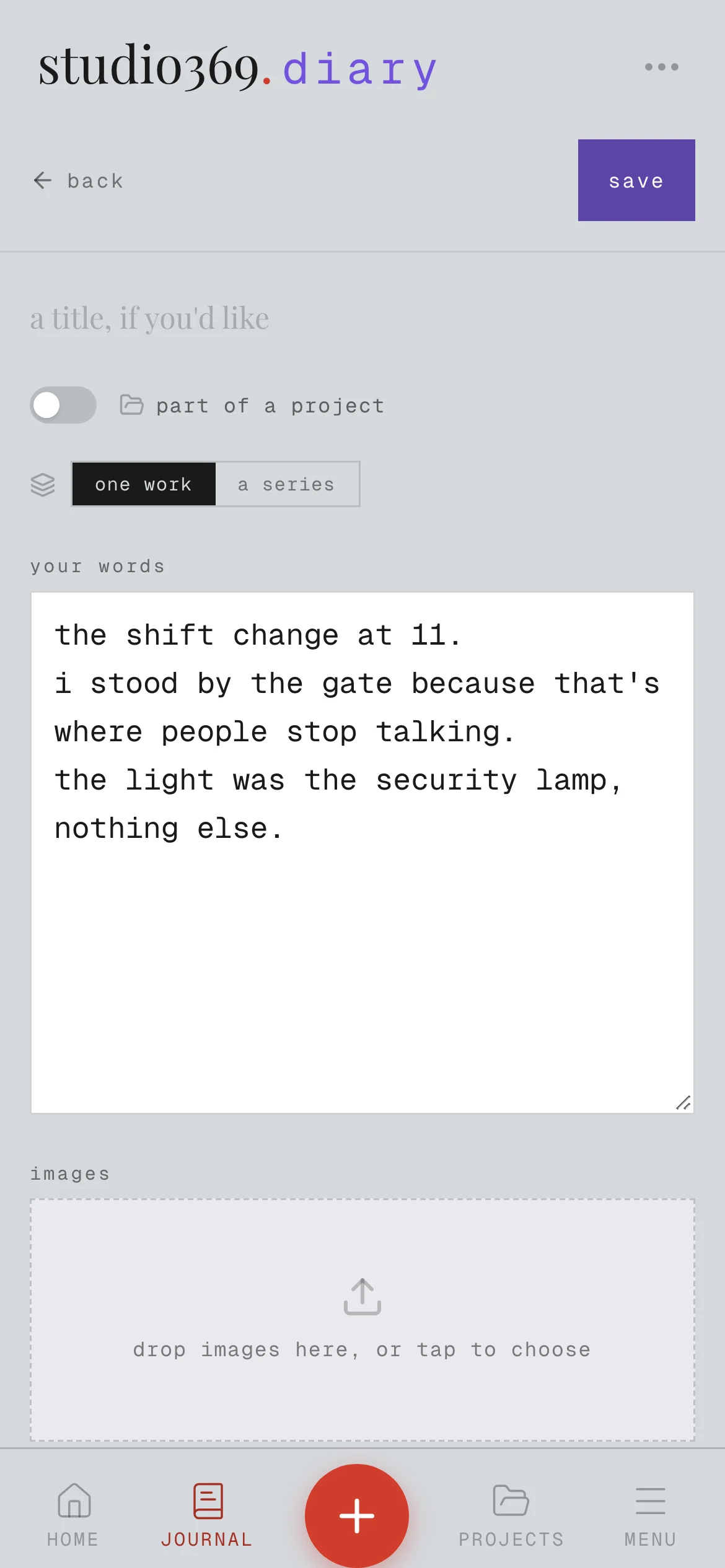 then three lines about why you stood where you stood, while you still remember.